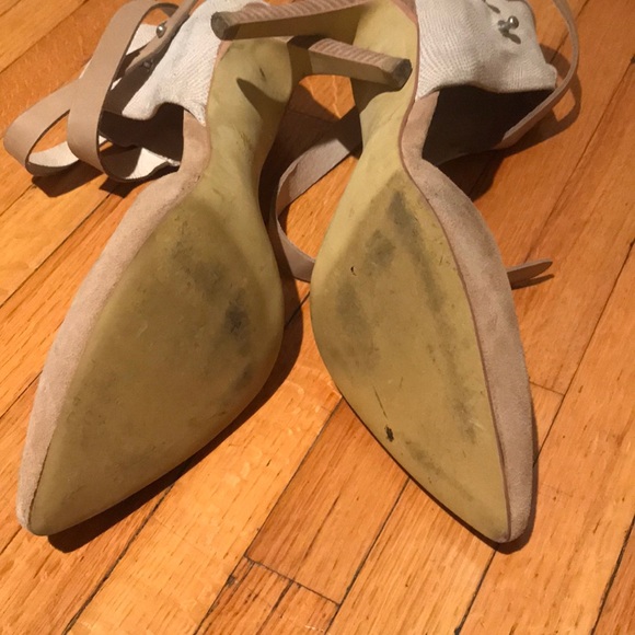 JOE’S JEANS Laney Ankle Wrap Heel, Beige & White - Picture 5 of 5